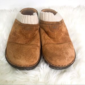 Ugg Gael Brown Leather Slip On Clogs 1934